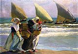 Joaquin Sorolla y Bastida Three Sails painting